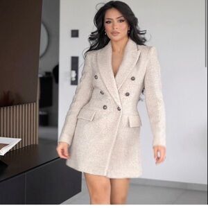 ❌SOLD❌ Zara Longline Wool Blend Boucle Blazer Coat